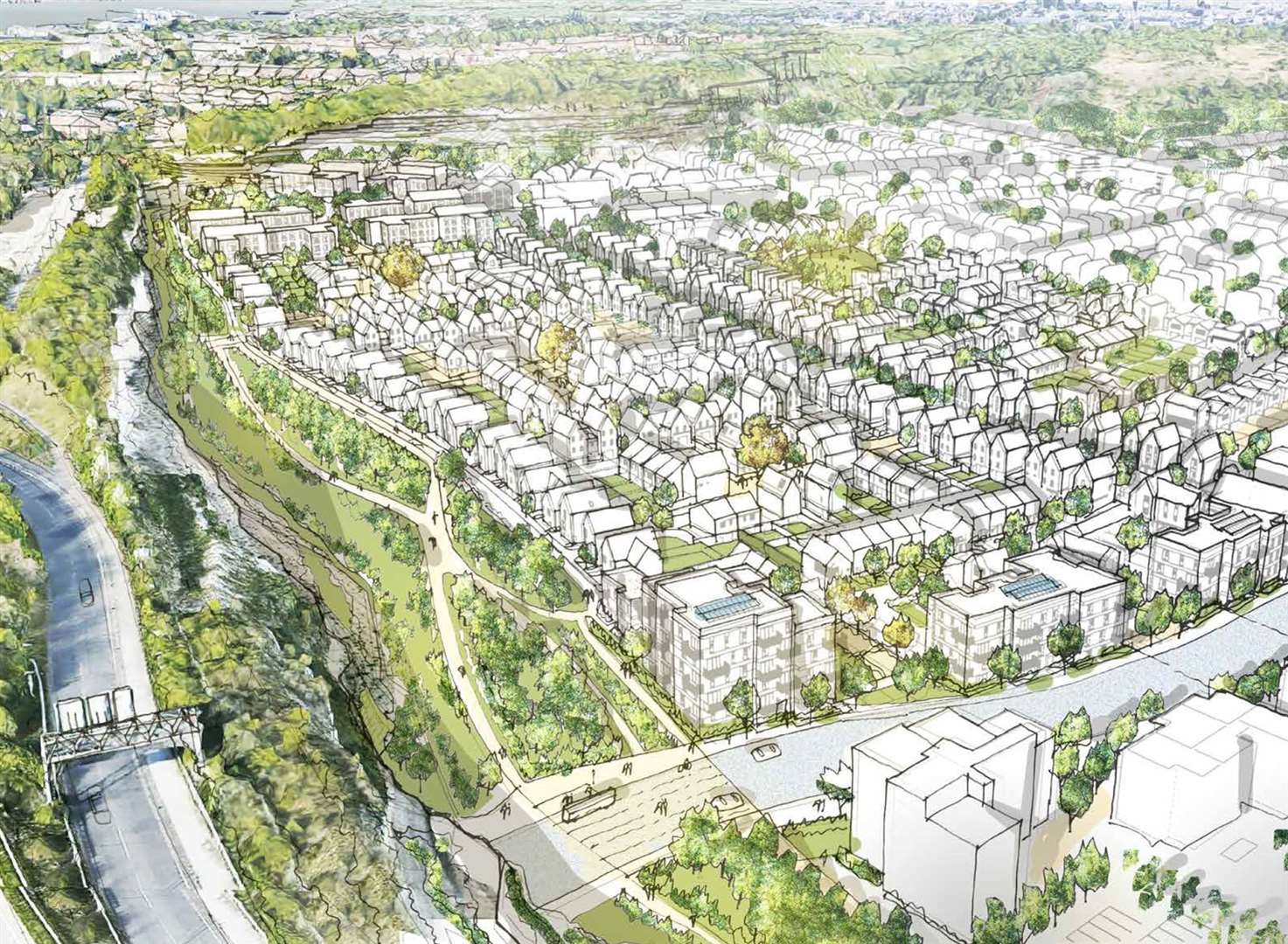 An artist impression of Alkerden, Ebbsfleet. Picture: Ebbsfleet Development Corporation (63146101)