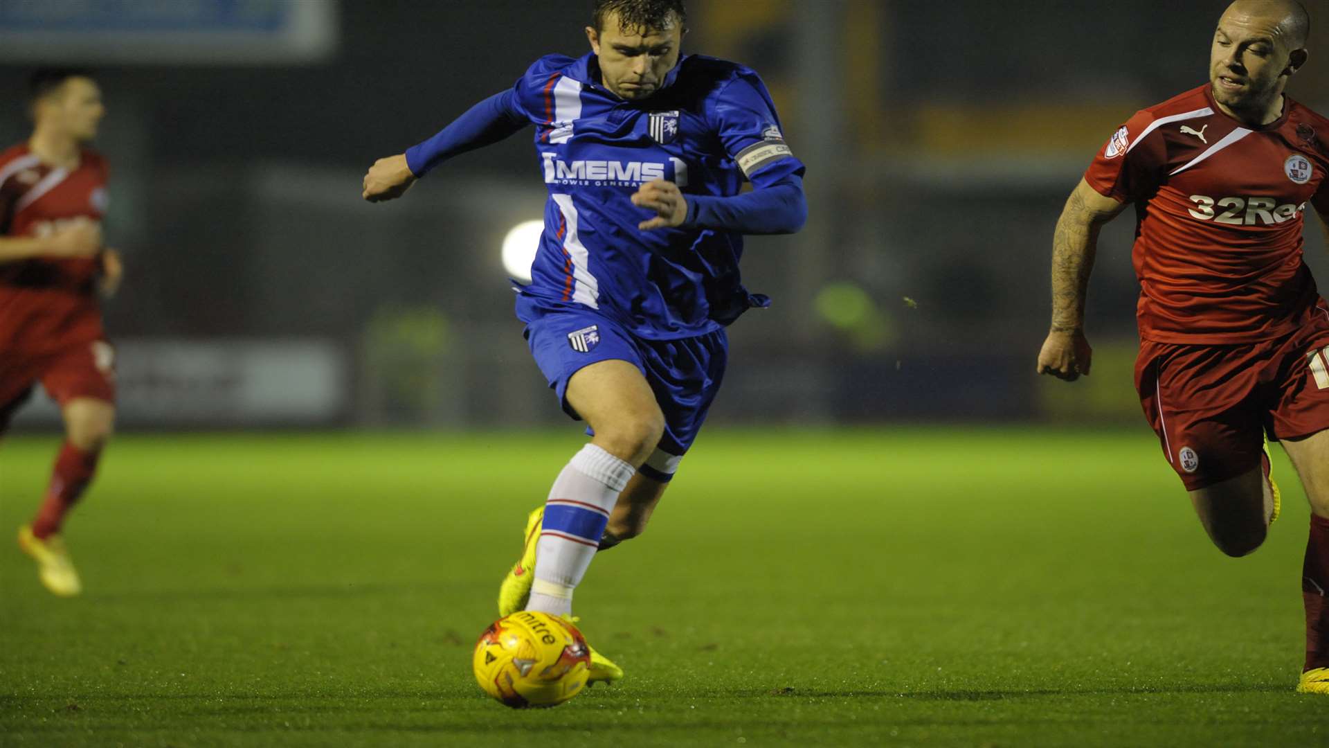 Gills skipper Doug Loft against Crawley Picture: Barry Goodwin