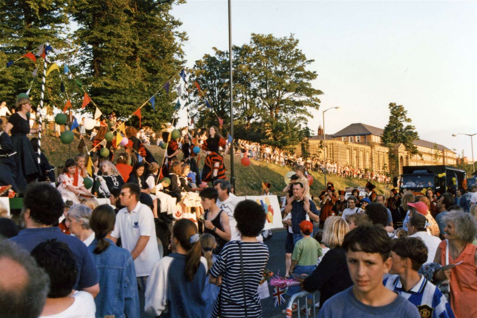 Dancers from Rochester Theatre Arts School taking part in Medway Carnival during the late 90s