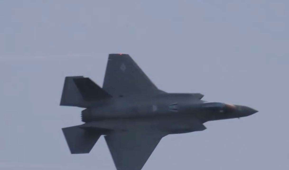 Incredible footage has been captured of a pair of USAF jets flying over Ramsgate Harbour. Picture: Keith Ross