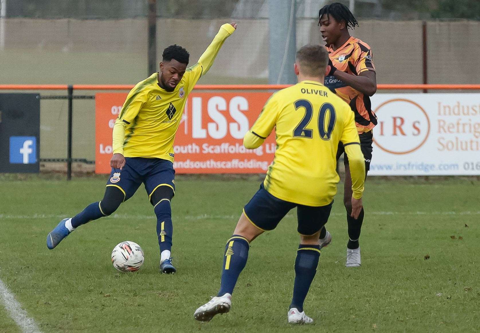 Two-goal Josh Williams shoots. Picture: Les Biggs