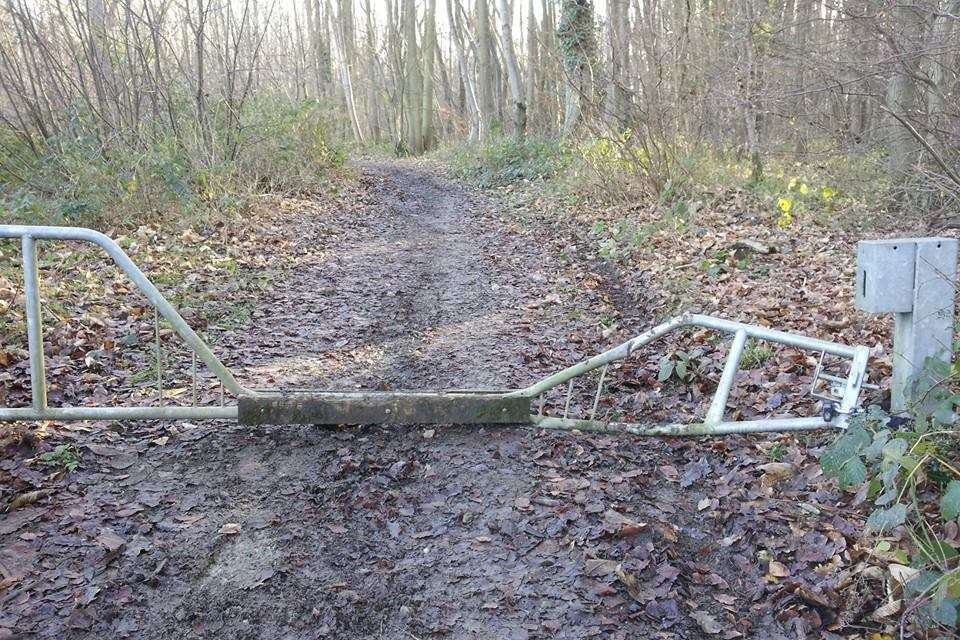 A metal gate, costing £800, was damaged