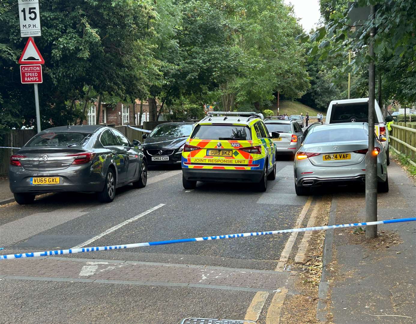 Police in Sally Port Gardens, Gillingham. Picture: Brad Harper/KMG