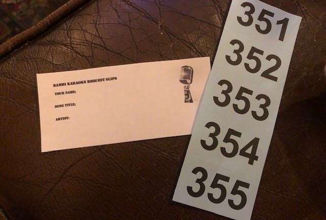 The raffle tickets were a fiver a strip but to sing you just had to fill in the slip and cough up 10p