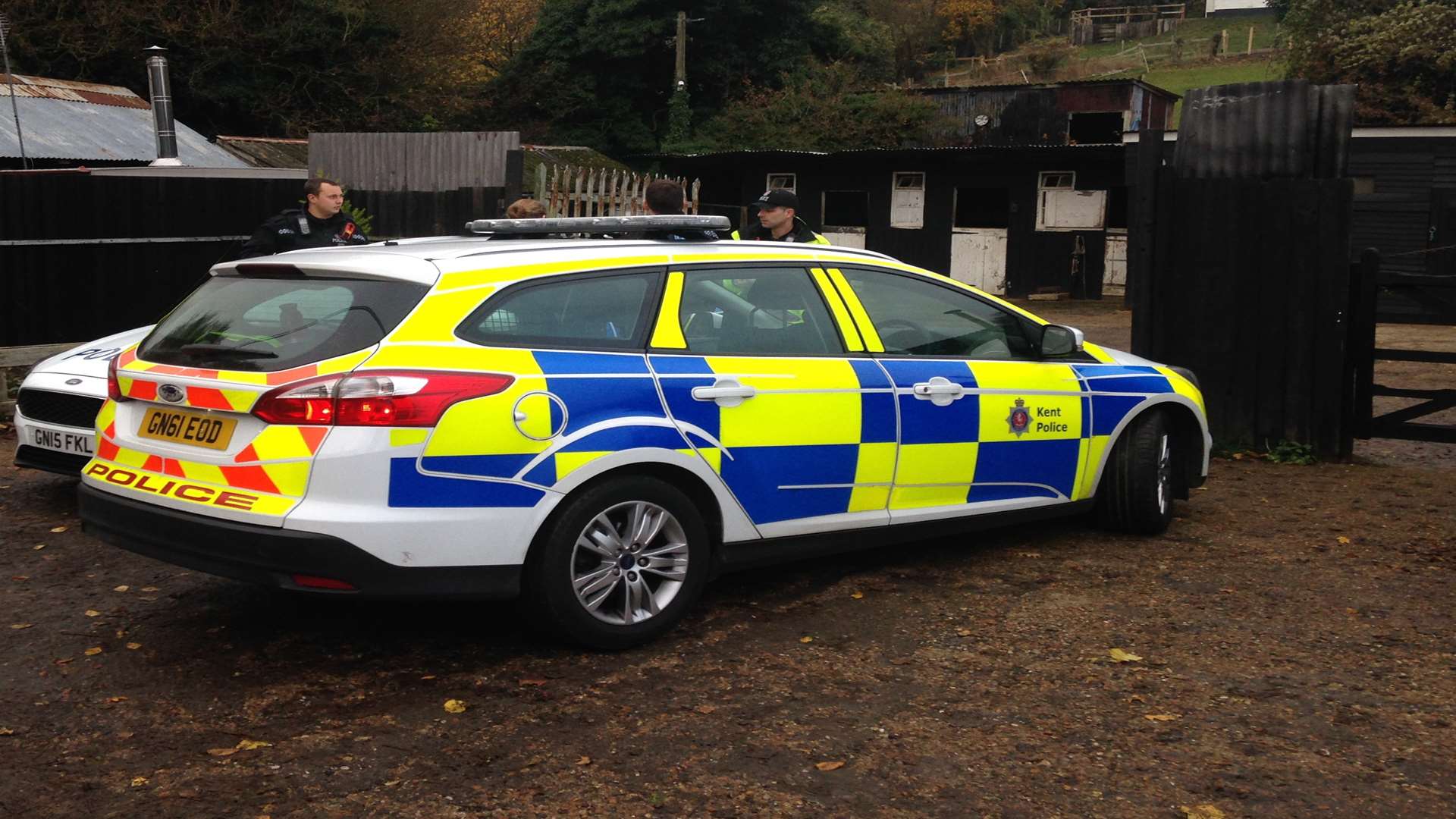 Police at the Capstone Stud Farm.