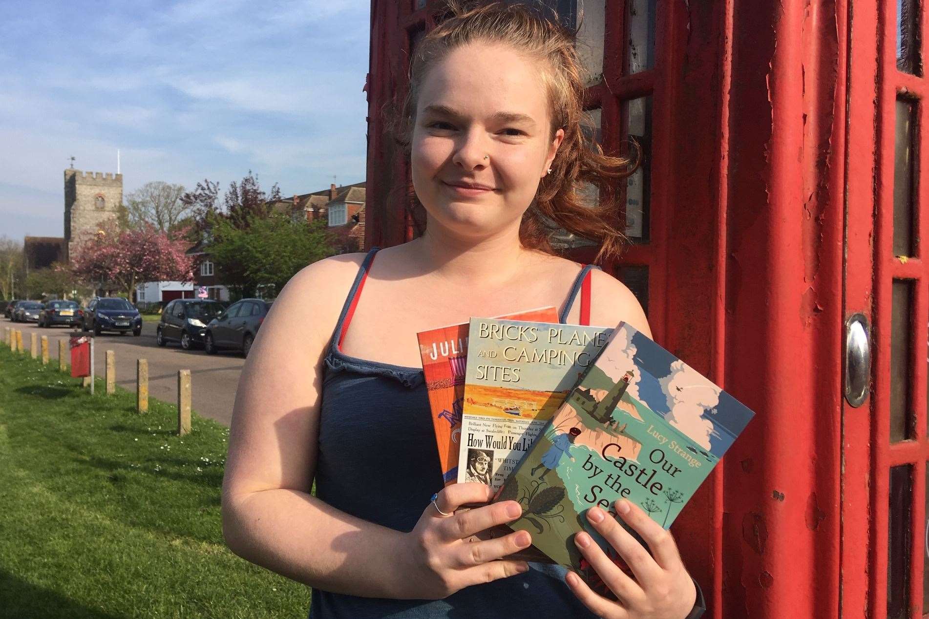 Abegael Tomlin plans to turn Chartham's red phone box into a mini-library