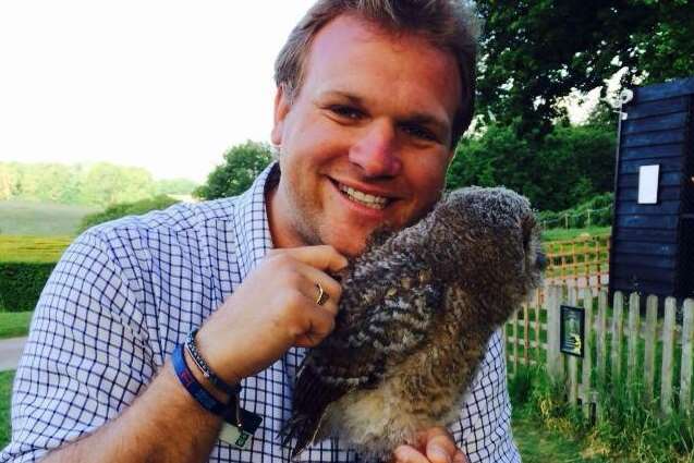 Mark with Pringle the tawny owl