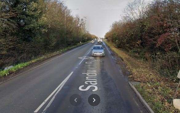 The A256 was blocked between the Deal and Ash roundabouts