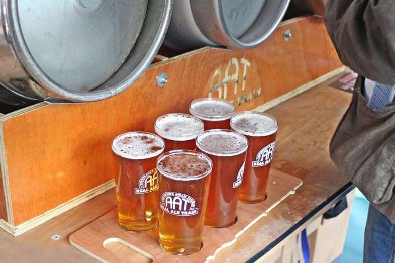 Kent and East Sussex Railway are running a Real Ale 1950s Train from Tenterden to Bodiam.