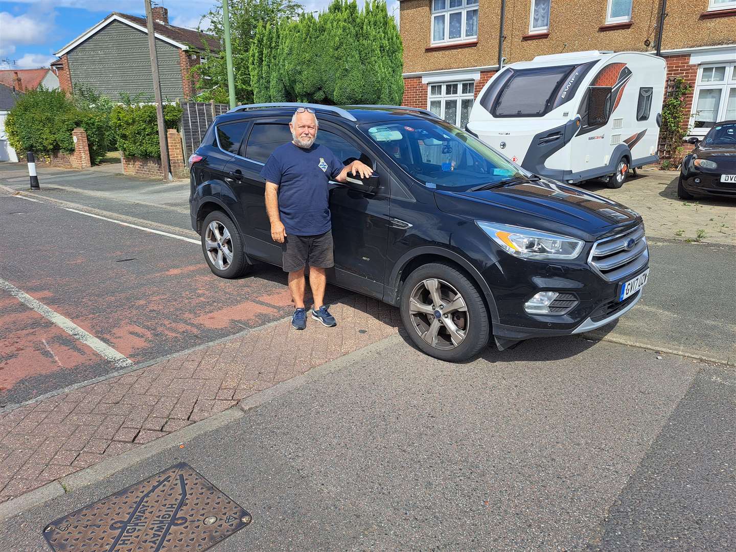 Mick Carter with his car parked on the speed ramp