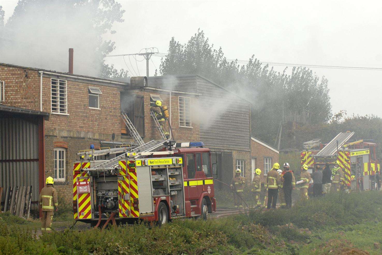 Firefighters battling the blaze