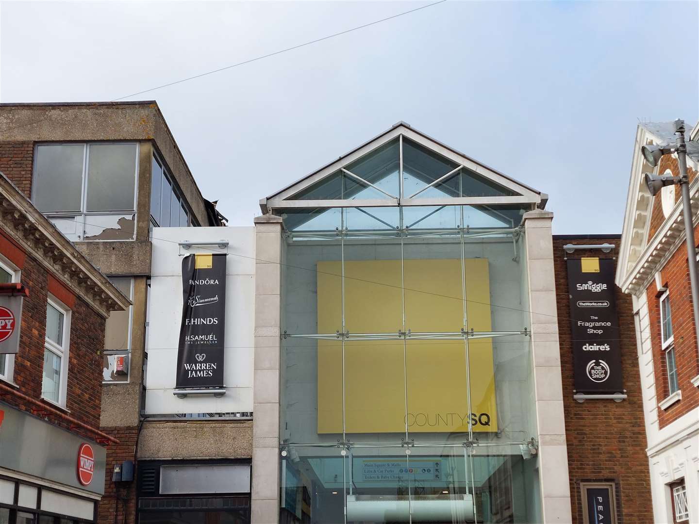 The roof has been damaged above the Tufton Street entrance