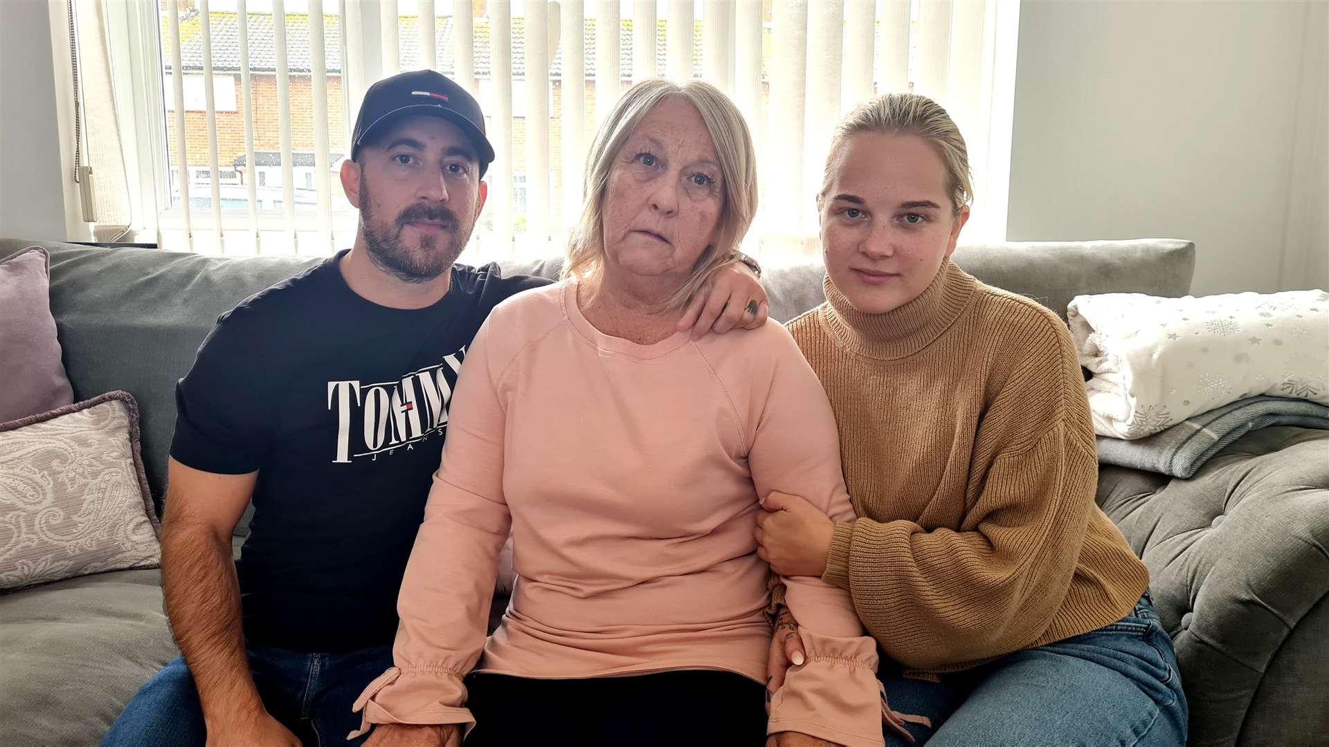 Lewis Leggatt's grieving family - mum Pauline with son Ashley and daughter Casey