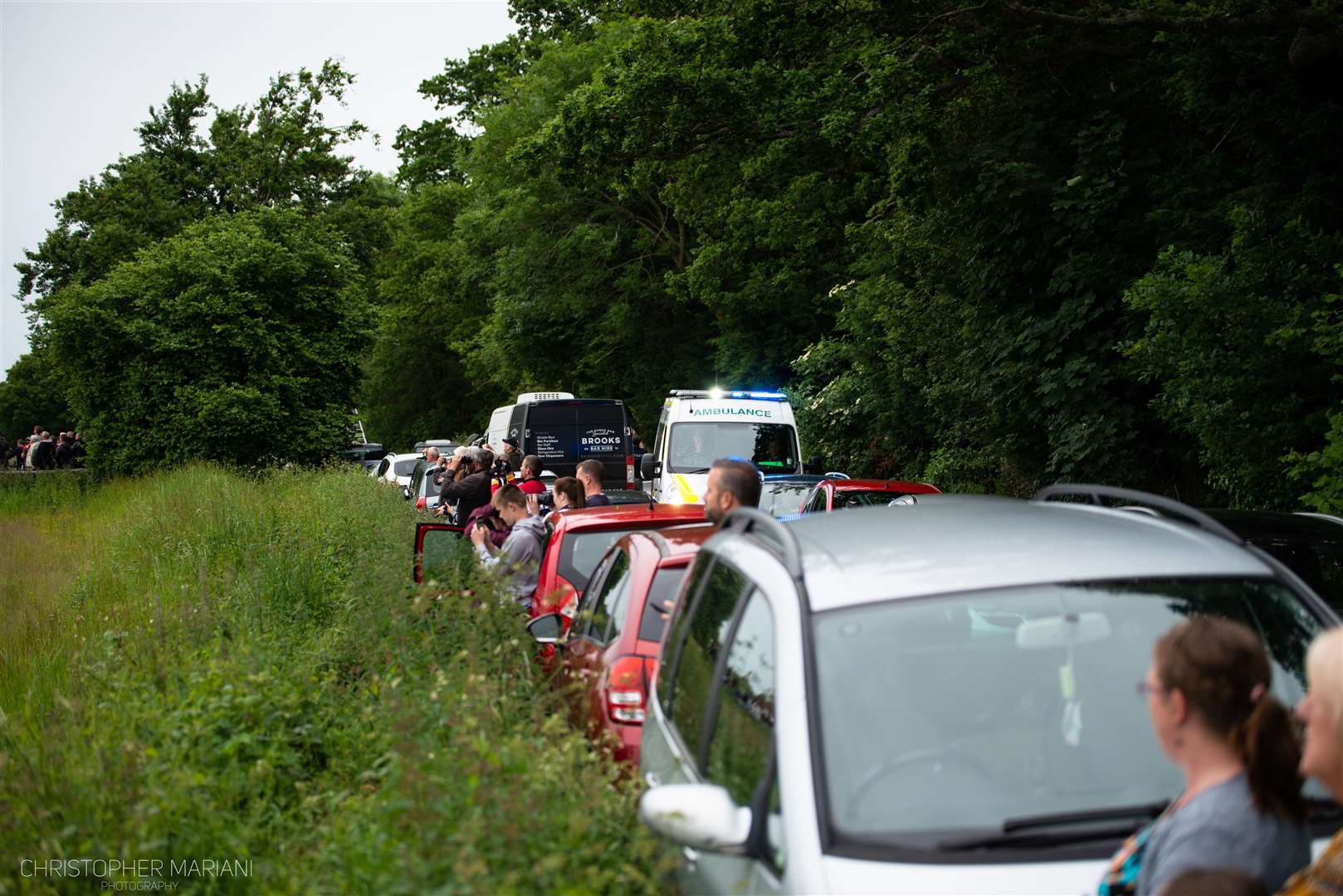 D-Day 75 crowds blocked an ambulance in Crook Road, Brenchley. Picture: Christopher Mariani (11856205)