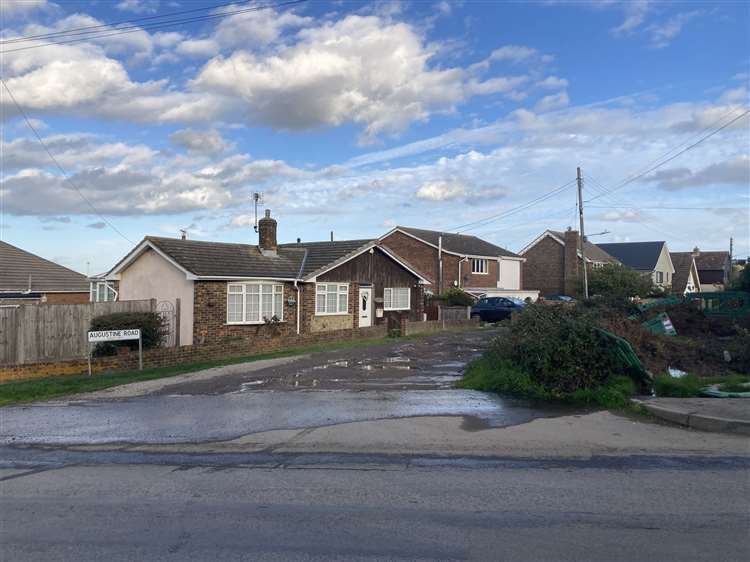 A water leak in Augustine Road, Minster, in August 2022