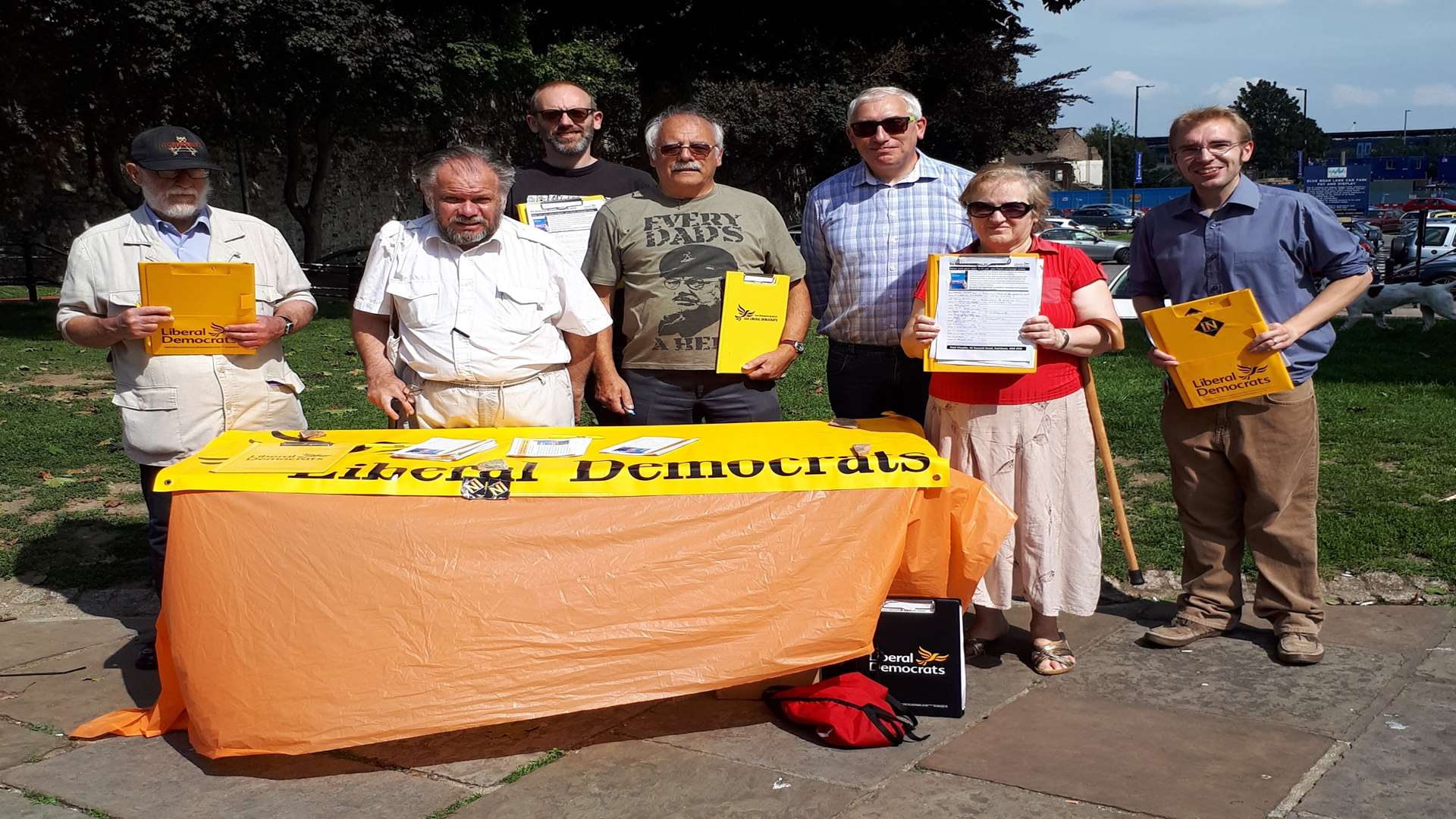 The campaigners and their stall in Rochester High Street