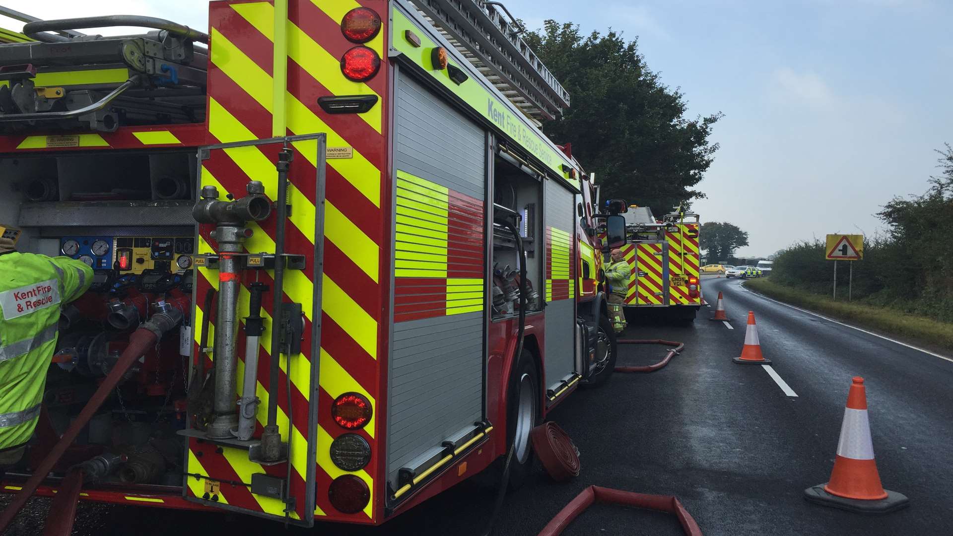 Firefighters had to cut a man from his car