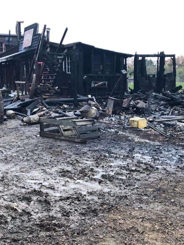 The devastation left with after the fire. Picture: Laredo Western Town