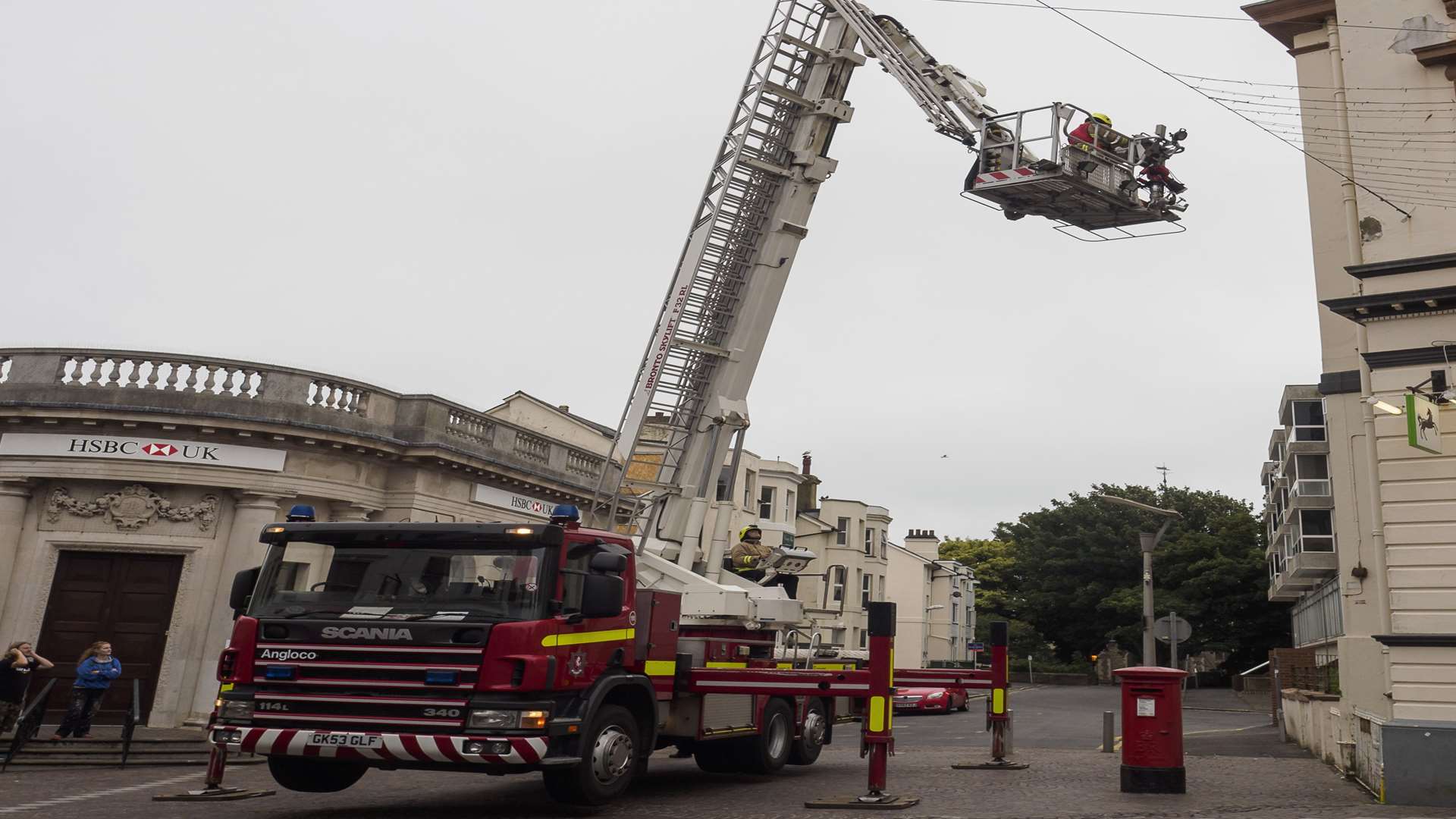 The magpie is brought down to safety. Picture: Andy Payton