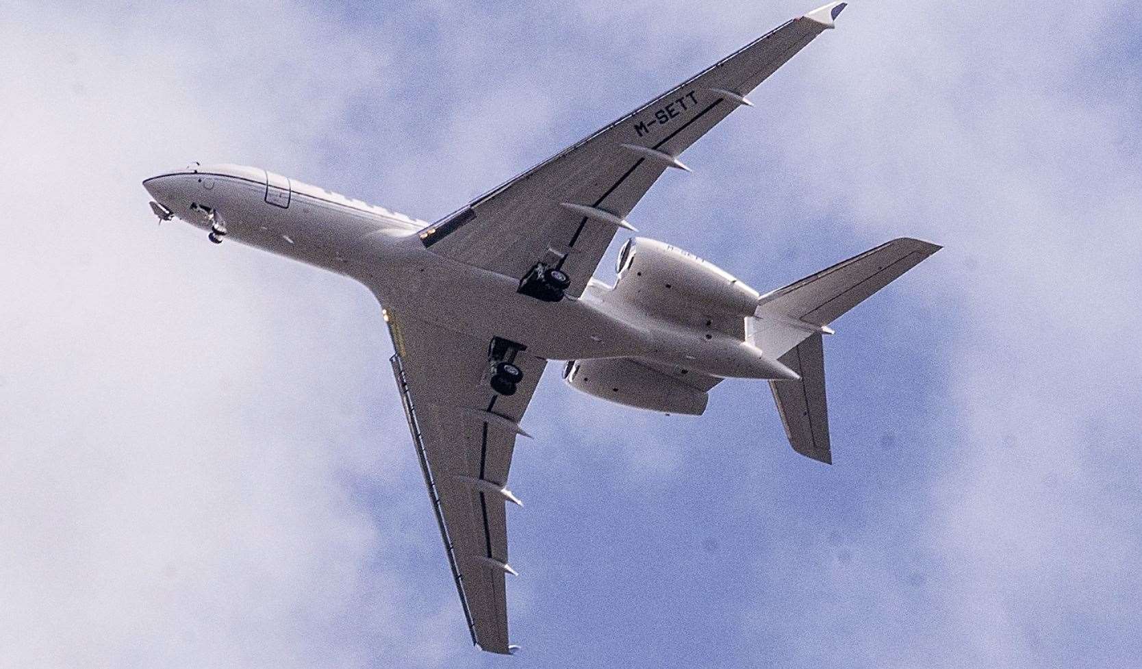 A hatch is clearly open near the cockpit of the plane as it flew low over Maidstone. Geoff Allardyce (14993757)