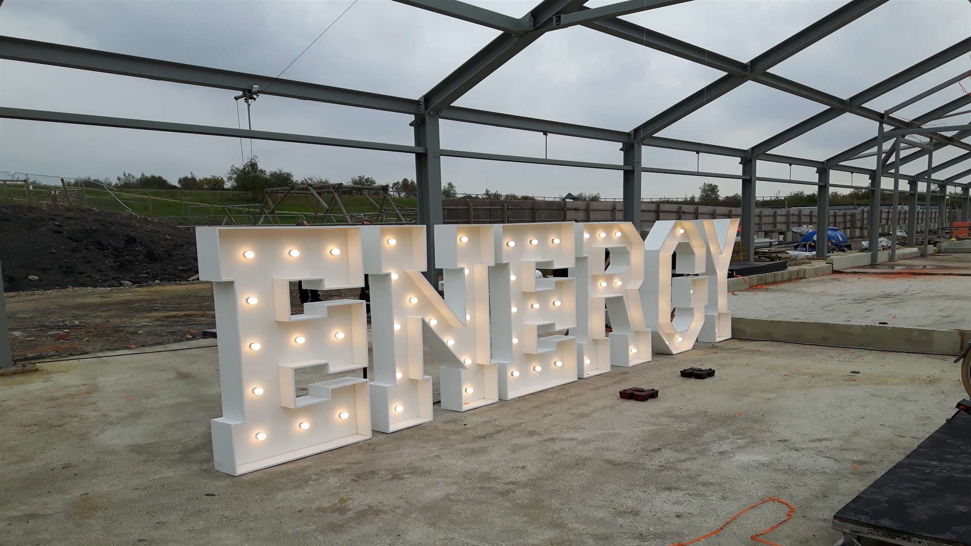 The topping out ceremony had an energy theme at Betteshanger Country Park