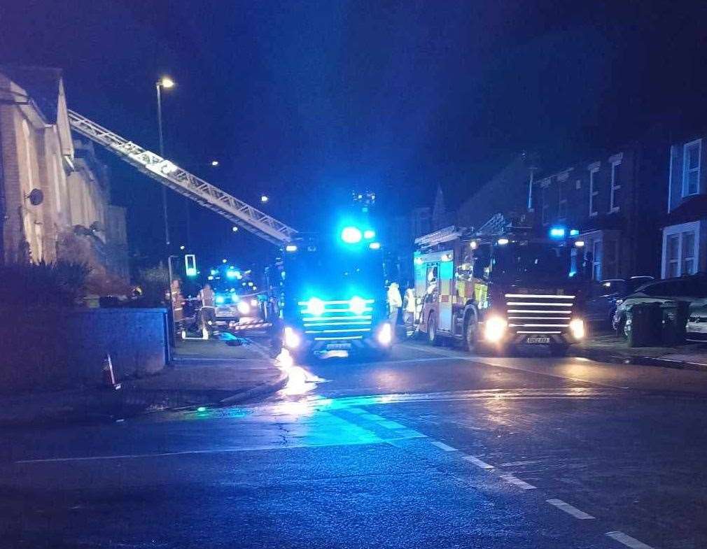 Fire crews at the scene in East Hill, Dartford. Picture: Lesley Mcmaster