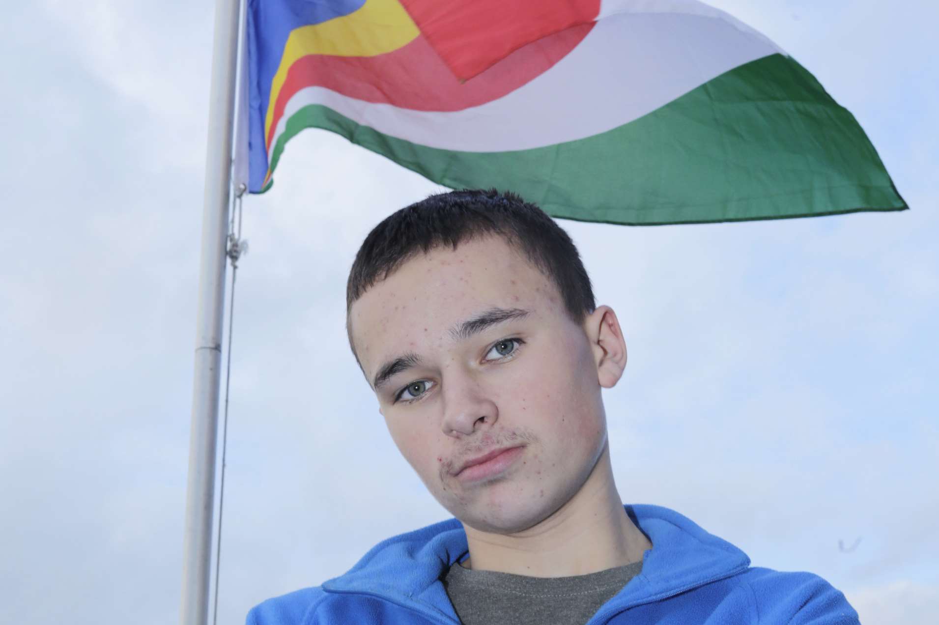 Flag enthusiast Liam Kenward