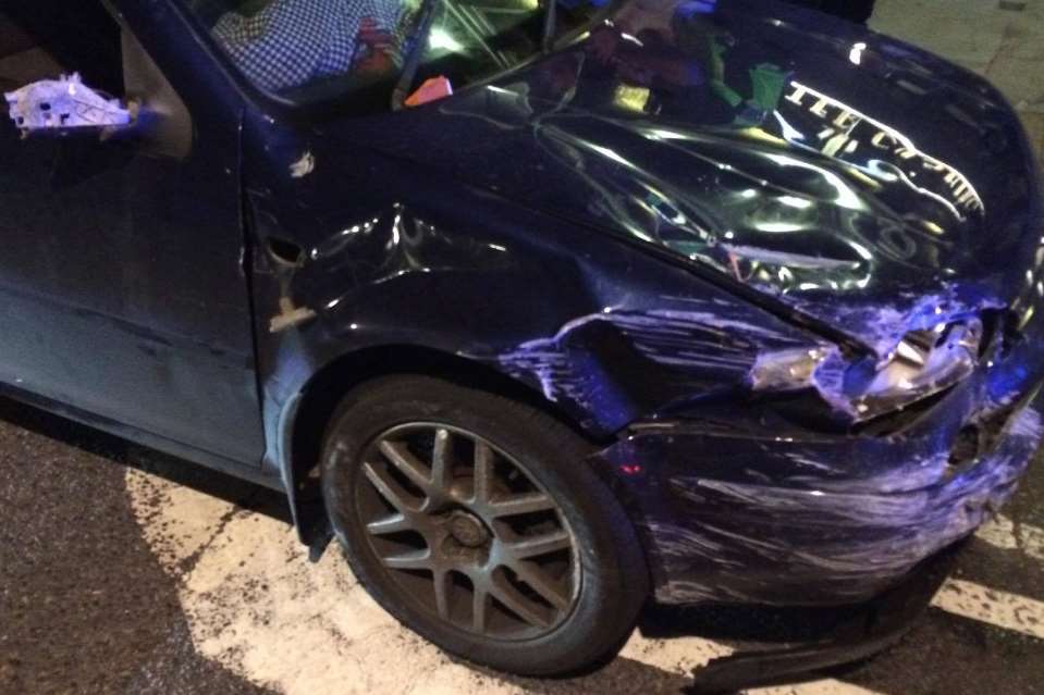 The damage to the vehicle in Oxford Street. Picture: Christopher Gadd