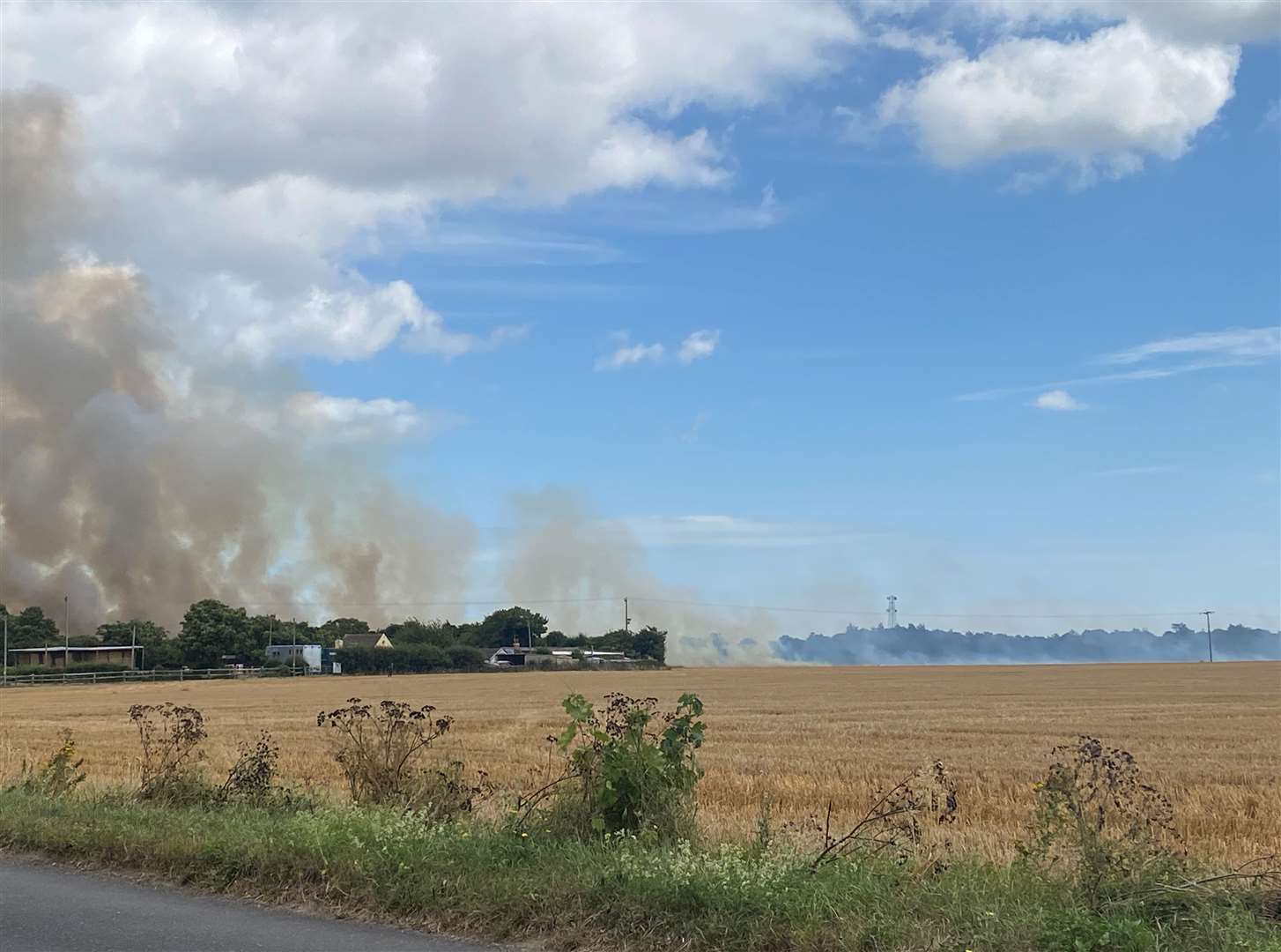 A fire near Manston has led to major congestion in the area