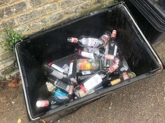 Maybe this was why the pub was empty. I spotted this impressive collection of empties in a recycling box outside a house near the pub – they’re clearly choosing to drink at home