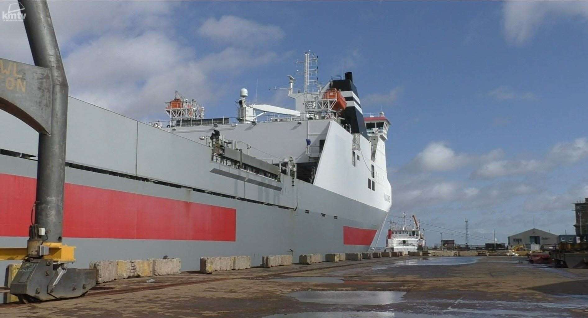 The DFDS ferry Maxine being loaded at Sheerness before it sails to Calais, France. Picture: KMTV