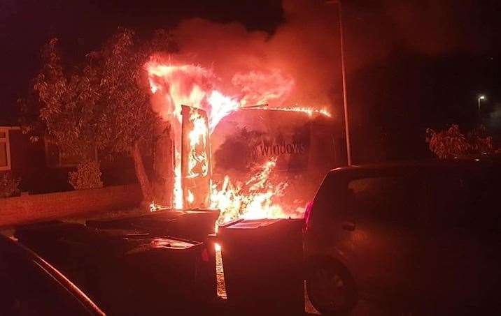 The van was found ablaze in the early hours of this morning. Photo: Joshua Roberts