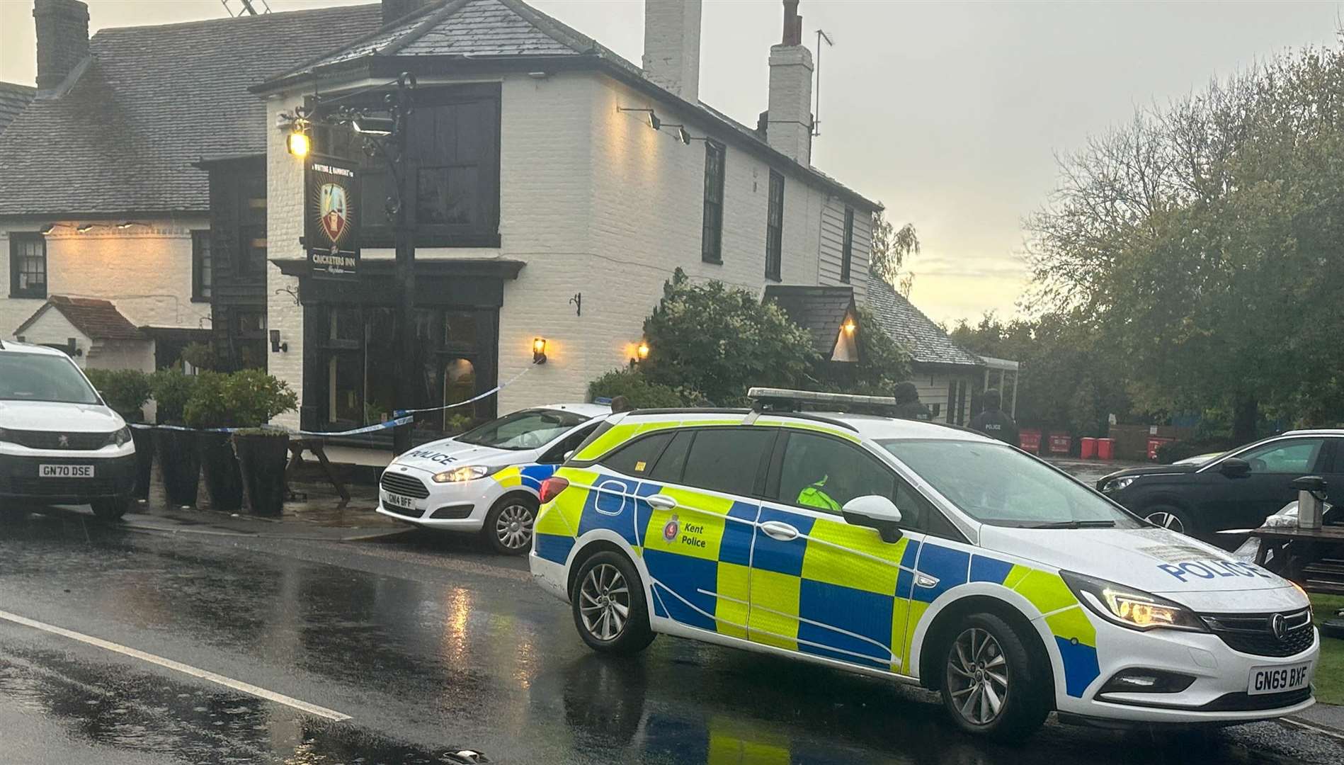 Police cordoned off the pub after Alex Batista and Craig Allen attacked pub landlord David Brown. Picture: UKNIP