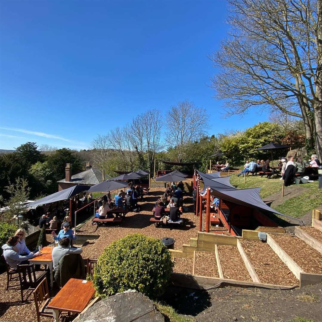 Mr Sargeant spent £15k doing up the garden area at the Old Coach and Horses in Harbledown. Picture: Facebook