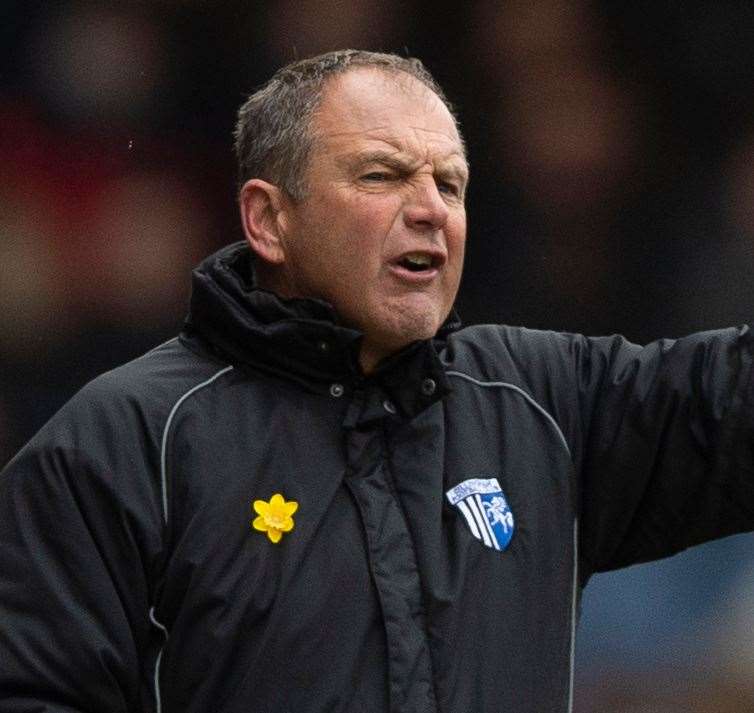 Steve Lovell watches on from the touchline at Kenilworth Road on Saturday Picture: Ady Kerry