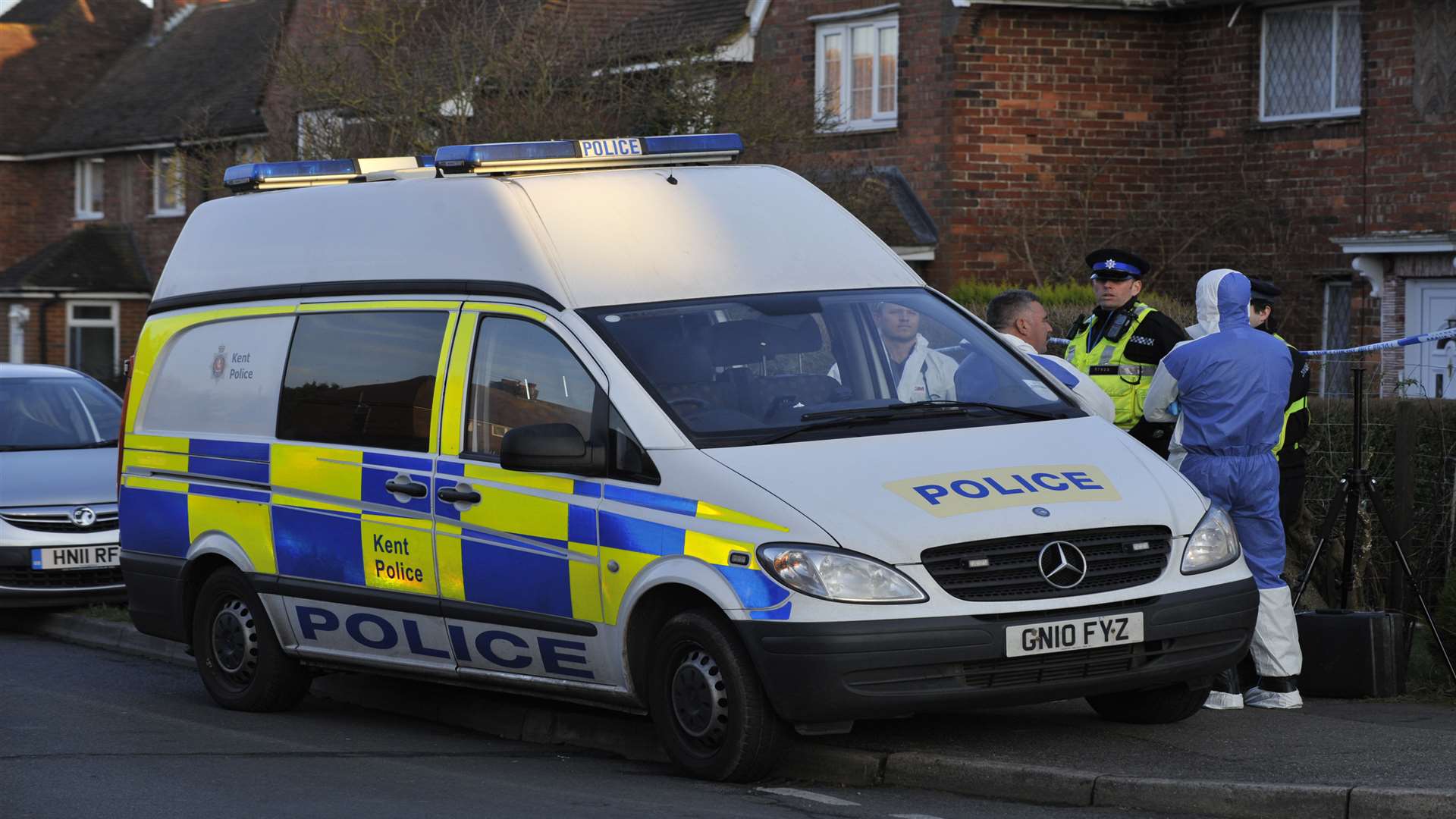 Police in The Avenue, Hersden. Picture: Tony Flashman