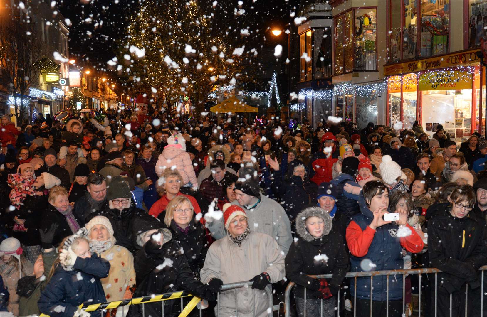 Happier days: a previous switch-on event in Mortimer Street