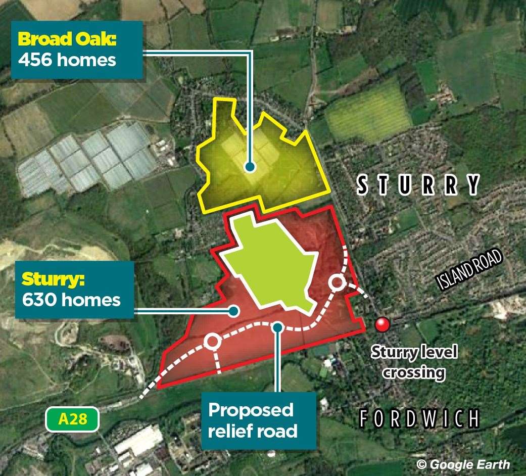 Where the relief road is due to be built - linking Sturry Hill with Sturry Road