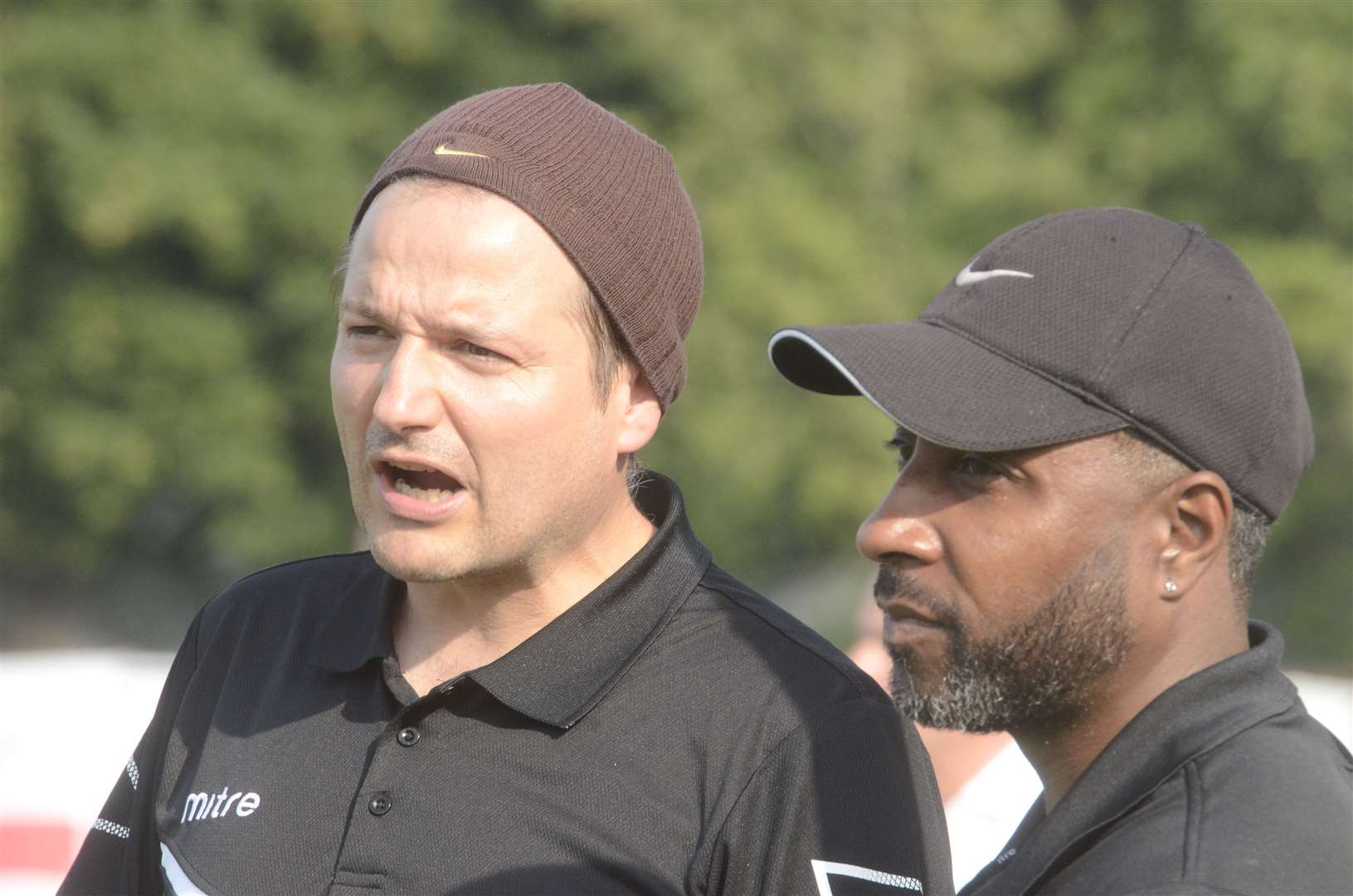 Former Herne bay managers John Embery and Jermaine Darlington. Picture: Chris Davey