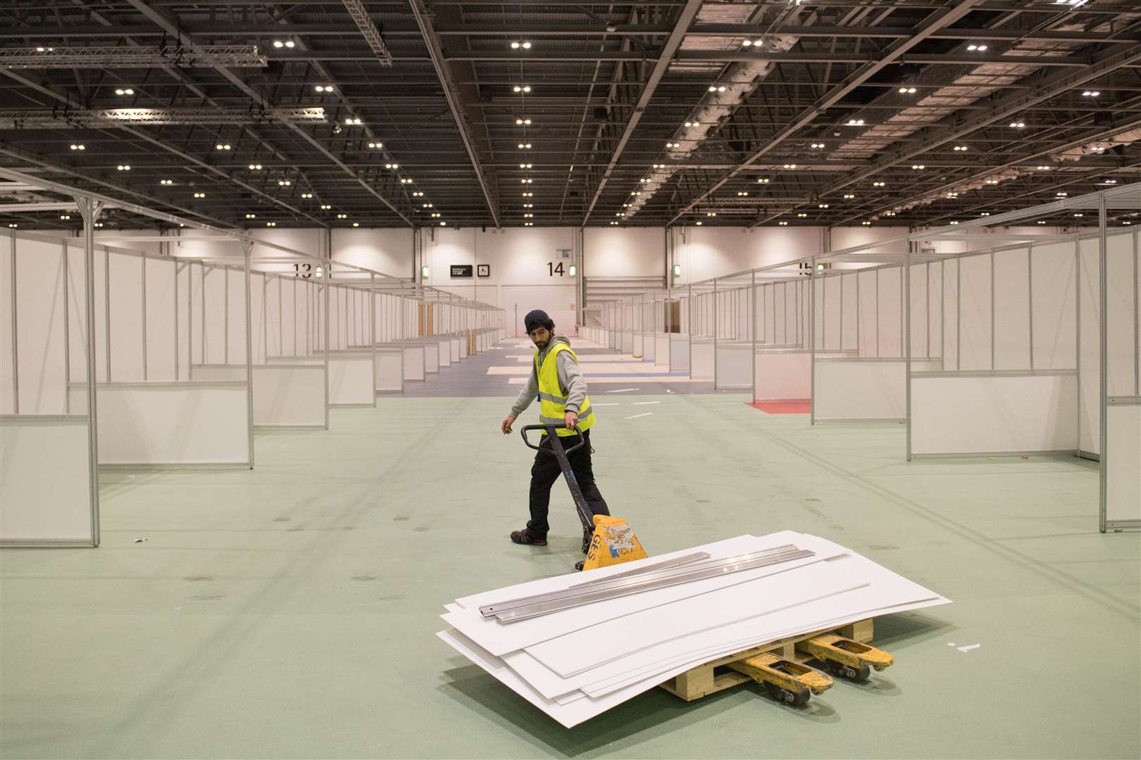 Large-scale sites are likely to follow the model at the Nightingale Hospital at the ExCel centre in London (Stefan Rousseau/PA)