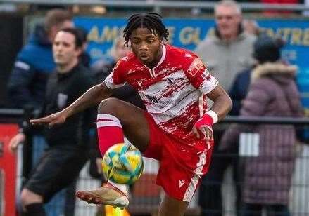 Former Ramsgate forward Josh Ajayi's deflected effort earned Dover the win. Picture: Ian Scammell