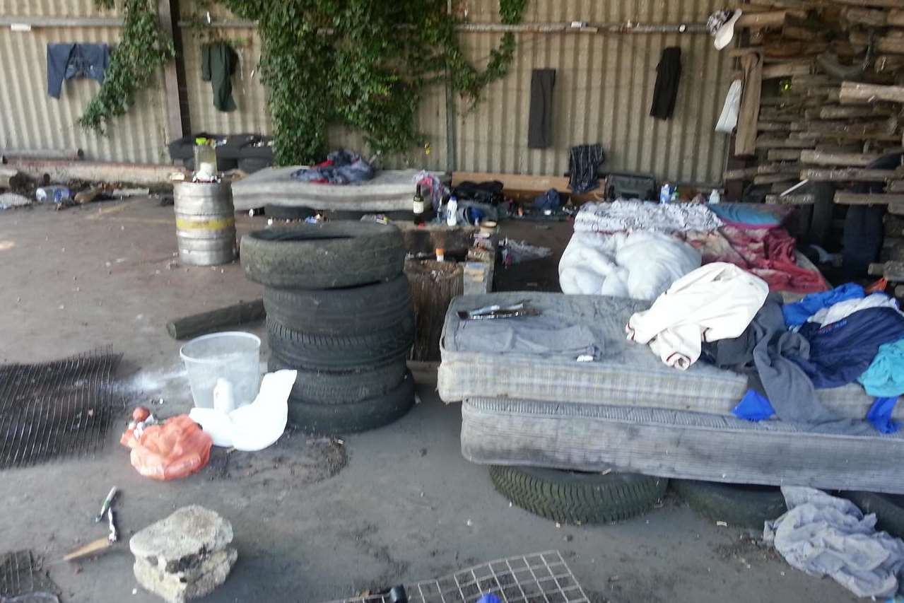 Beds are made up in the disused building