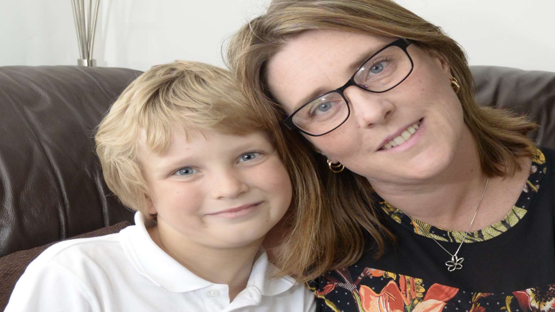 Ruben Harris and his mum Lissa at home in Greenhill