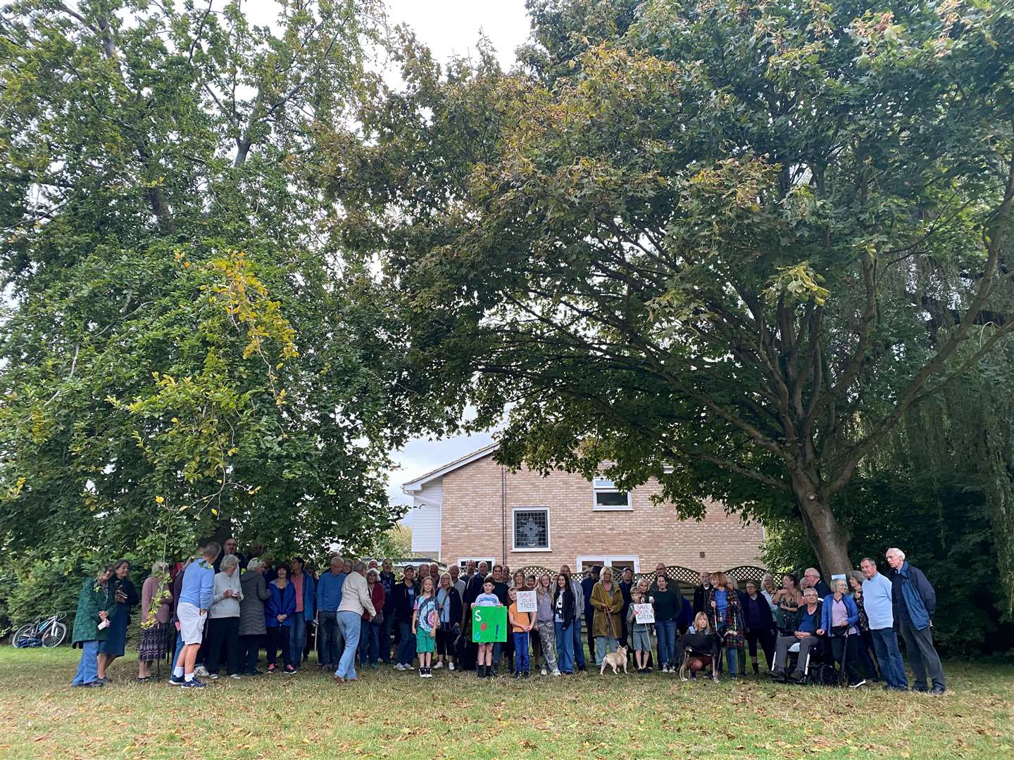 Dozens of people gathered at a rally on Thursday held at the green space in Beech Close, Faversham