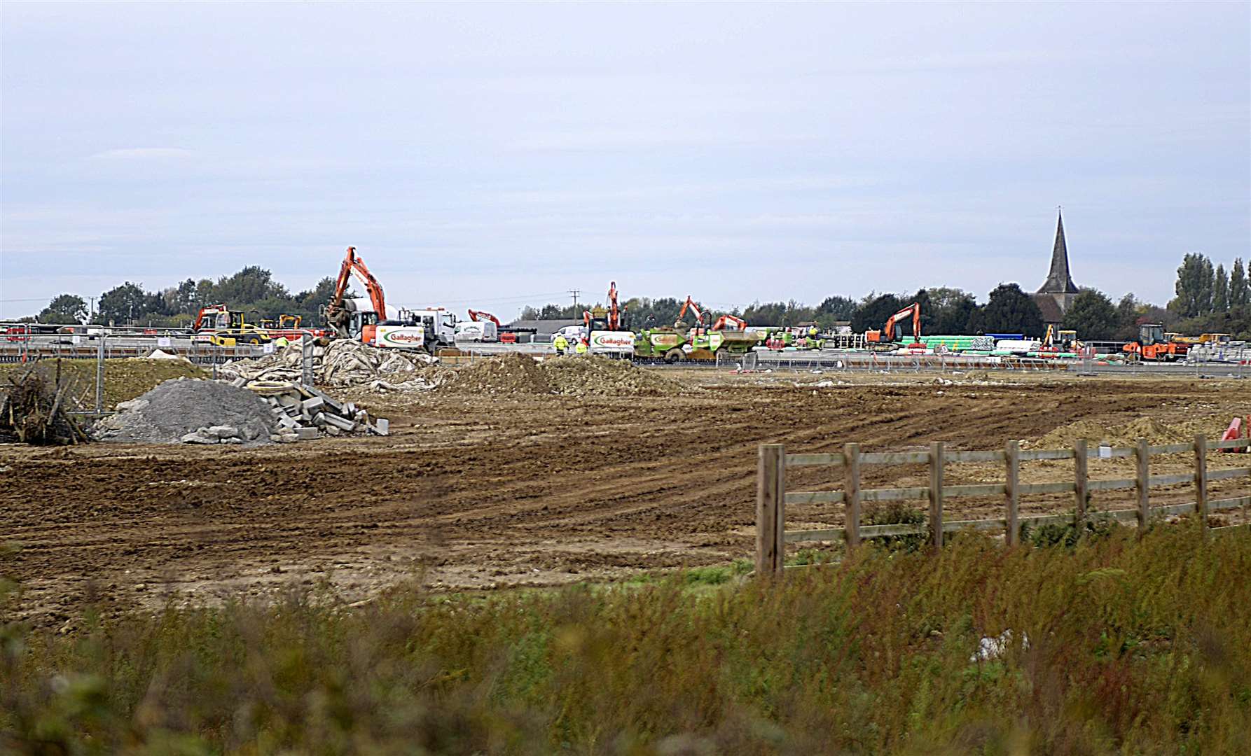 The site - overlooked by the historic Sevington church - is pictured here on Monday. Picture: Barry Goodwin