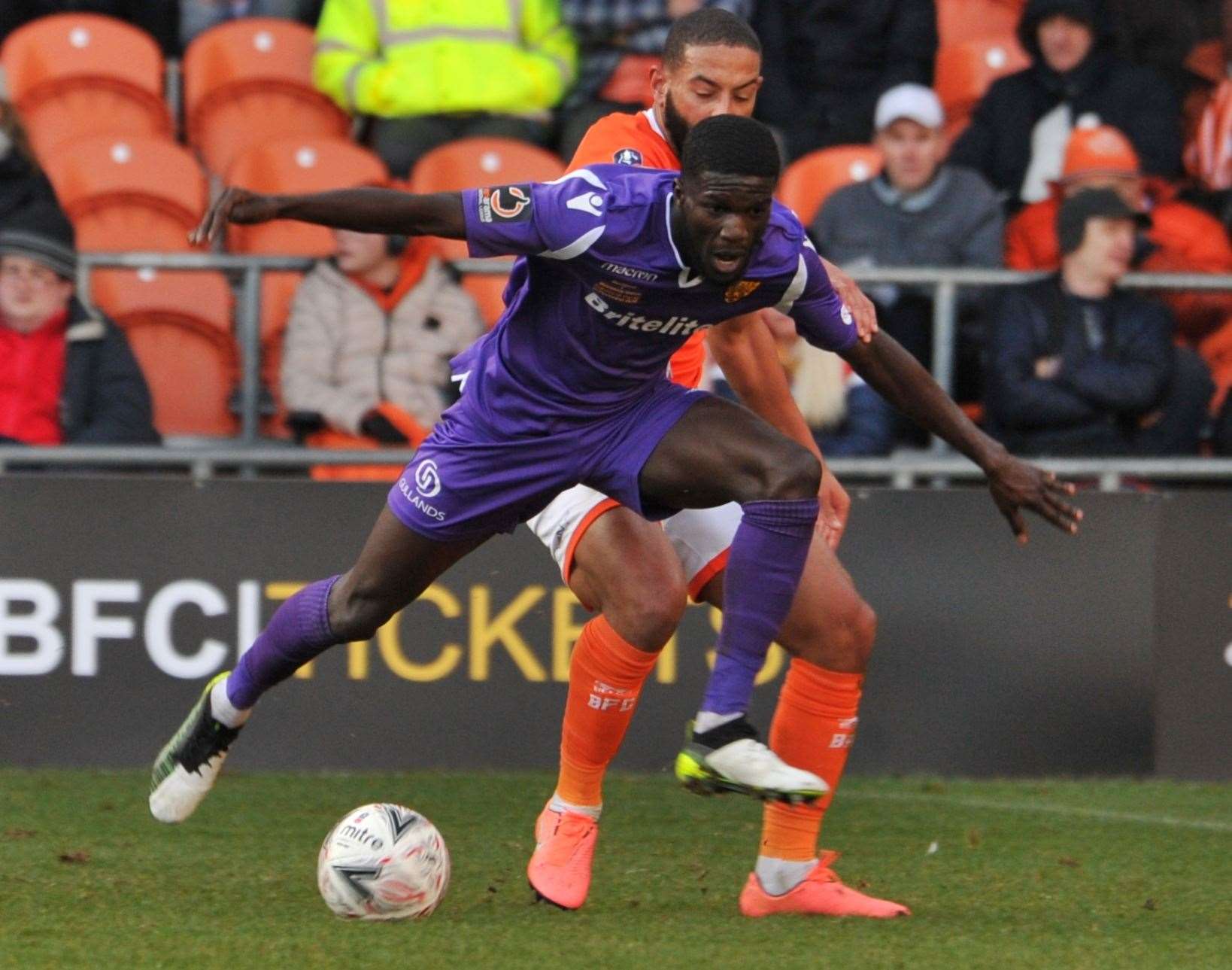 Saidou Khan in action for Maidstone at Blackpool Picture: Steve Terrell