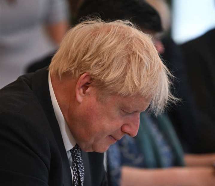 Prime Minister Boris Johnson at Tuesday’s Cabinet meeting