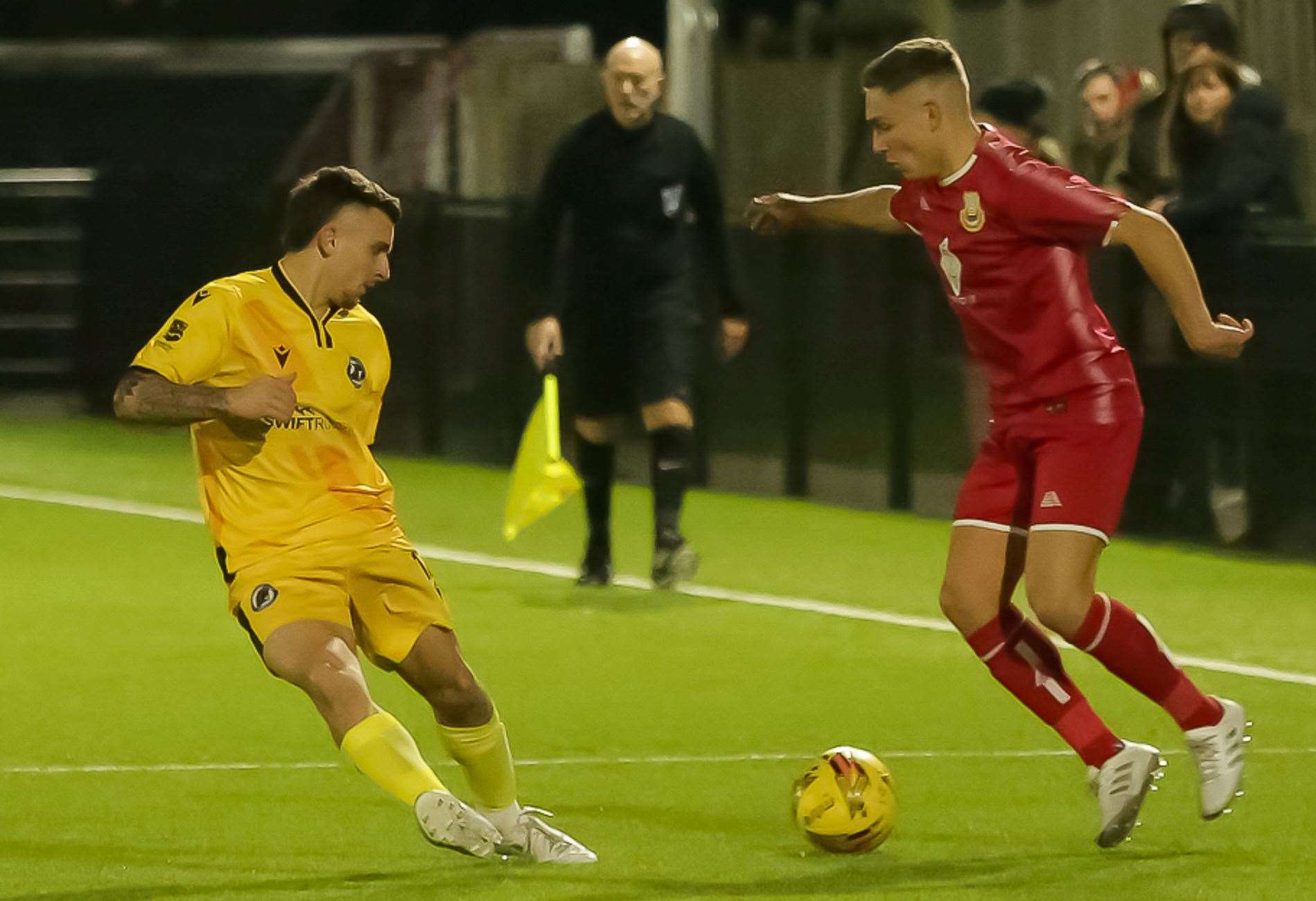 Two-goal midfielder Josh Oliver on the ball for the hosts at The Belmont. Picture: Les Biggs