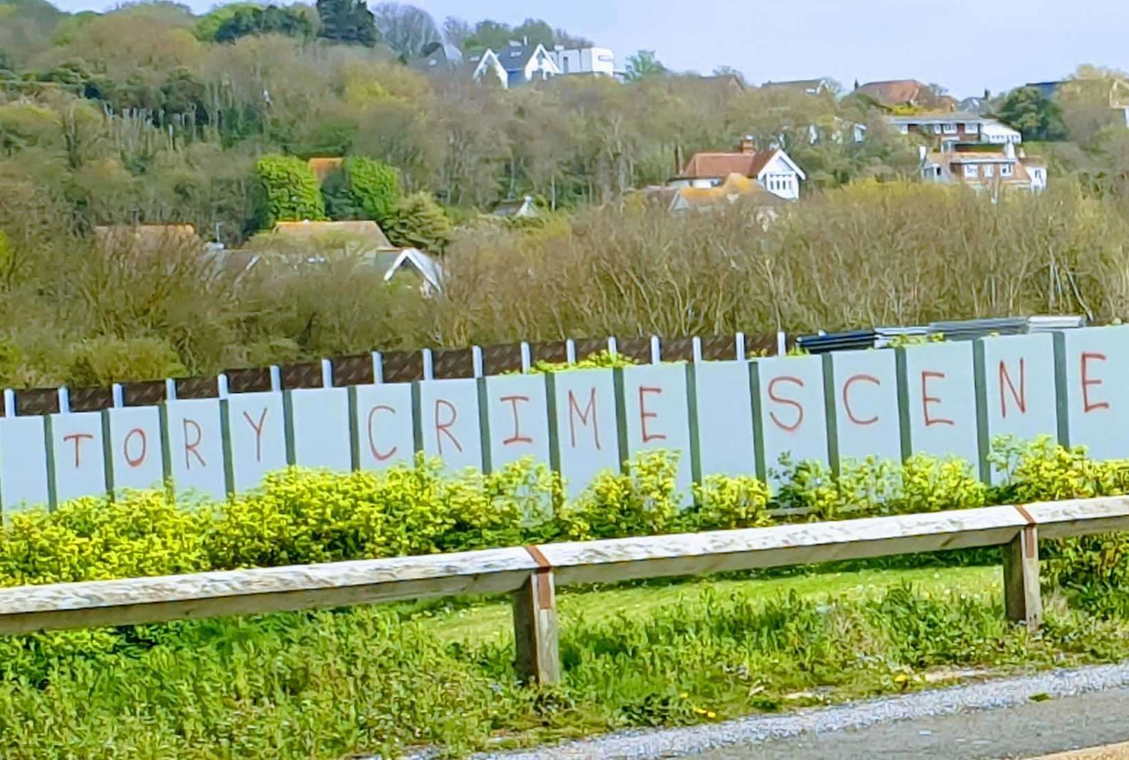 Graffiti on hoardings surrounding the sitePicture: Chris Lucas