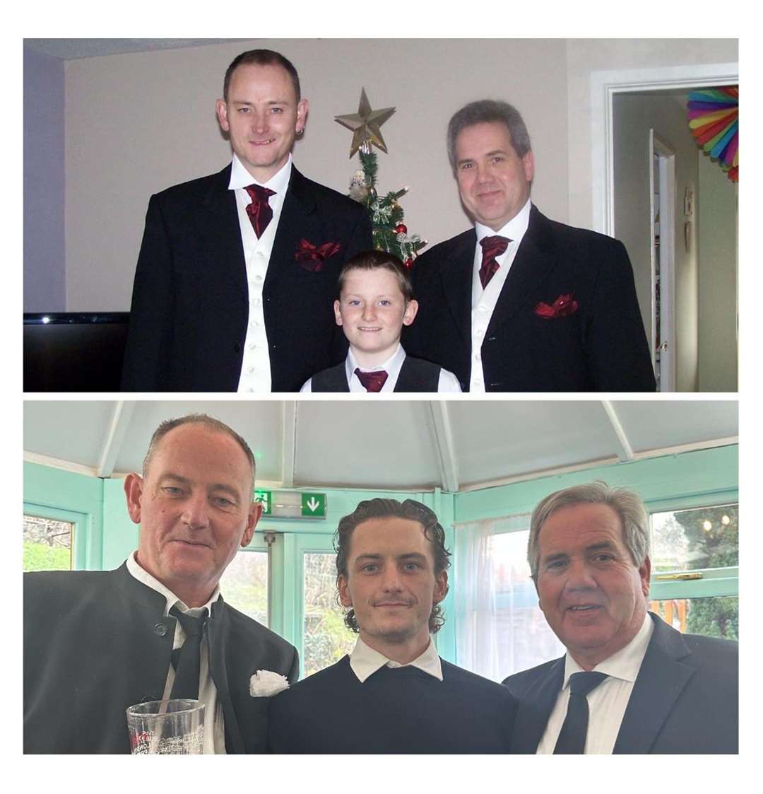 Former Howard School pupil Regan Phillips with his dad Paul (left) and uncle Neil (right)